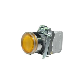 Кнопка без фиксации КМЕ 4601м-ЛС, с подсветкой 220V, IP65, желтая (1Н3) УХЛ2, AB-EB-5AI-7412 - Электротехнические изделия