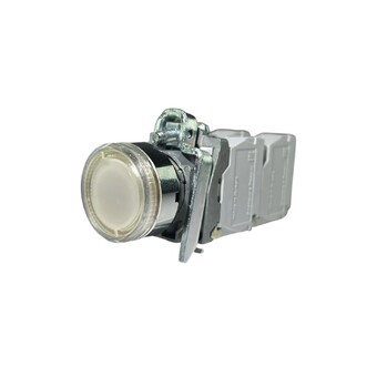 Кнопка без фиксации КМЕ 4622м-ЛС, с подсветкой 220V, IP65, белая (2НО+2Н3) УХЛ2, AB-EB-5AI-7843 - Электротехнические изделия