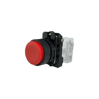 Кнопка выступающая без фиксации КМЕ 7702м, IP66, красная (2Н3) УХЛ3, AB-DC-6AI-0223 - Электротехнические изделия