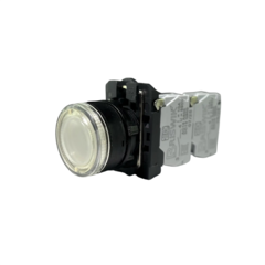 Кнопка без фиксации КМЕ 4630м-Л, с подсветкой 24V, IP65, белая (3НО) УХЛ2, AB-EB-5AI-3831 - Электротехнические изделия
