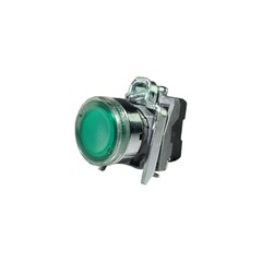 Кнопка без фиксации КМЕ 4110м-ЛС, с подсветкой 220V, IP40, зеленая (1НО) УХЛ2, AB-EB-0AI-7311 - Электротехнические изделия