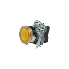 Кнопка без фиксации КМЕ 4610м-ЛС, с подсветкой 220V, IP65, желтая (1НО) УХЛ2, AB-EB-5AI-7411 - Электротехнические изделия