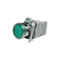 Кнопка без фиксации КМЕ 4622м-ЛС, с подсветкой 220V, IP65, зеленая (2НО+2Н3) УХЛ2, AB-EB-5AI-7343 - Электротехнические изделия