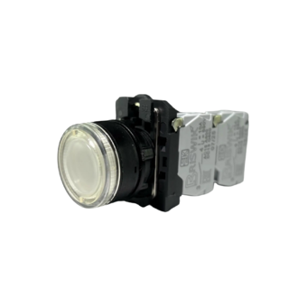 Кнопка без фиксации КМЕ 4721м-Л, с подсветкой 24V, IP66, белая (2НО+1Н3) УХЛ2, AB-EB-6AI-3832 - Электротехнические изделия