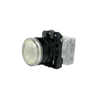 Кнопка без фиксации КМЕ 4610м-Л, с подсветкой 24V, IP65, белая (1НО) УХЛ2, AB-EB-5AI-3811 - Электротехнические изделия